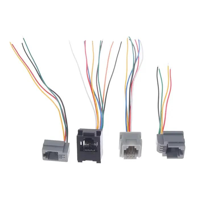 Connecteur de prise femelle téléphonique avec fil