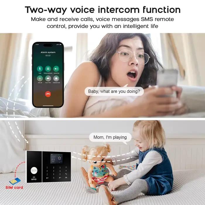 Système d'alarme intelligent pour maison connectée 4G WiFi sans fil avec contrôle par application