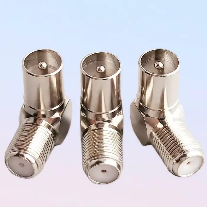 Adapteur Coaxial F Femelle à Angles Droits IEC Mâle Hautement Fiable pour Connexion Vidéo Stable et Haute Qualité Occasions Spéciales