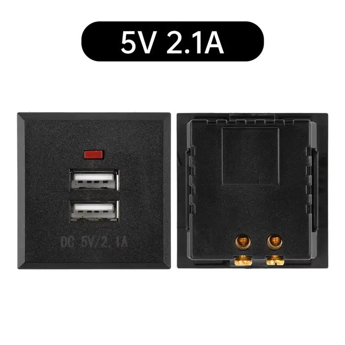 Module de prise de bureau 5V 2.1A avec double port USB intégré et indicateur LED