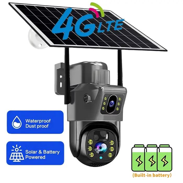 Caméra solaire sans fil 4G 4K 8MP pour extérieur 2026