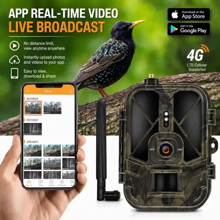 Suntekcam's 4K 120MP étanche IP65 HC-940Pro-Li 4G LTE caméra de chasse Cloud gratuit Streaming en direct et contrôle par application
