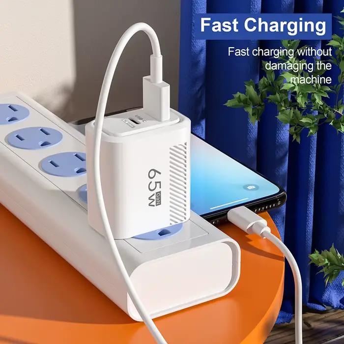 65W GaN Charge rapide USB Type C chargeur US/EU Plug PD 3.0