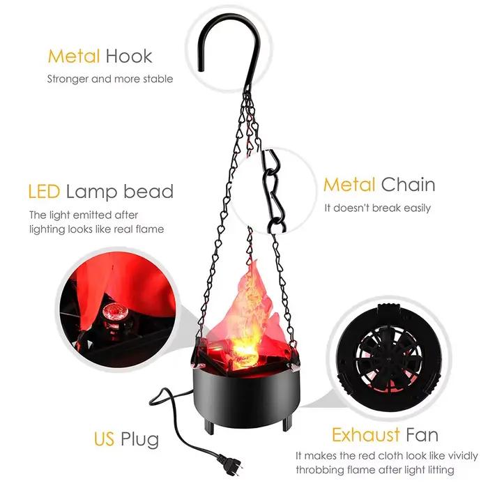 Lampe LED suspendue à effet de feu dynamique