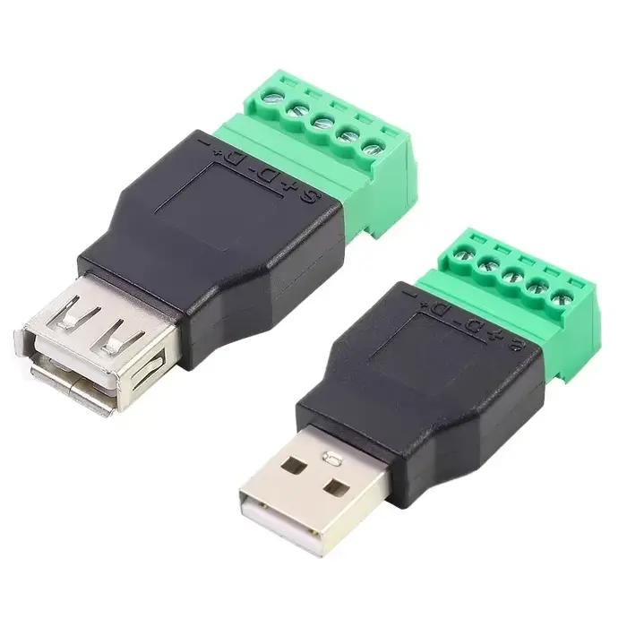 Connecteur USB 2.0 de type avec borne à vis à 5 broches
