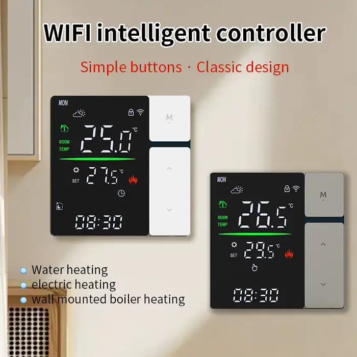Thermostat intelligent WiFi Tuya SDM5 AC90~240V pour chauffage au sol/chaudière à gaz murale/chauffage de l'eau