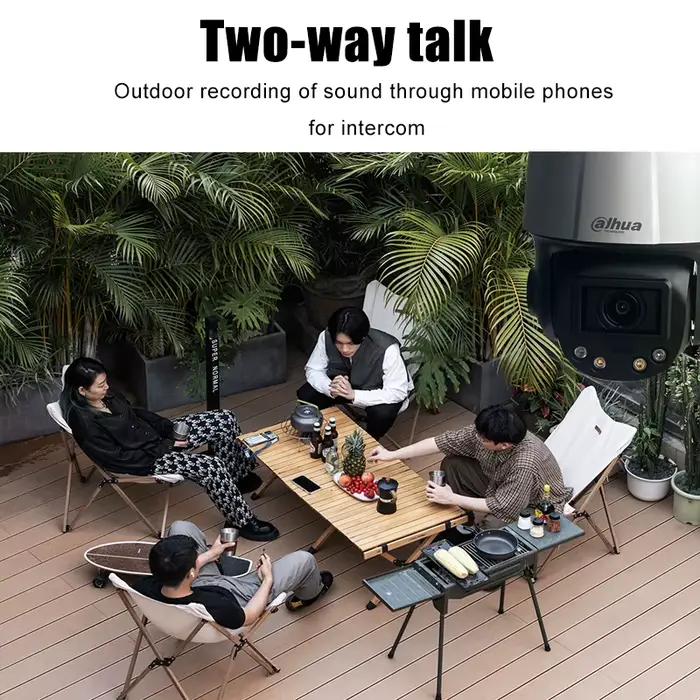 Dahua 8MP 4K 4MP Zoom motorisé caméra alarme sonore et lumineuse CCTV conversation bidirectionnelle IR50M SMD4.0