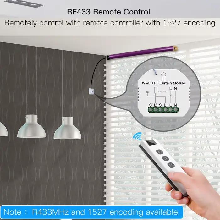 MOES Tuya WiFi RF Module de contrôle des rideaux roulants interrupteur de volet avec télécommande pour moteur électrique écran solaire Google Home Alexa