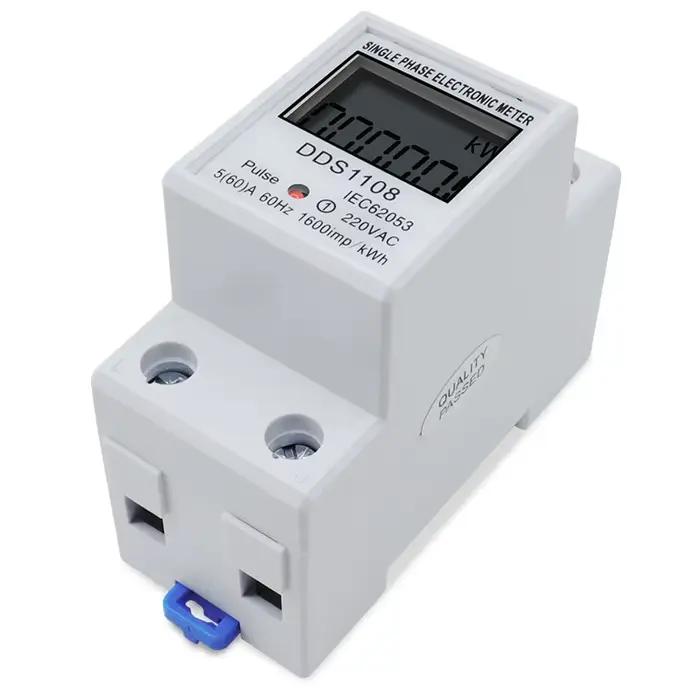 Compteur d'énergie électrique monophasé LCD KWH AC