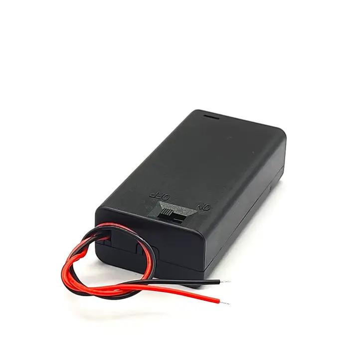 Support de batterie AA 1/2/3/4 emplacements, boîte de rangement de piles AA 1.5V/3V/4.5V/6V avec fils, interrupteur marche/arrêt, bouchon à vis, couvercle arrière