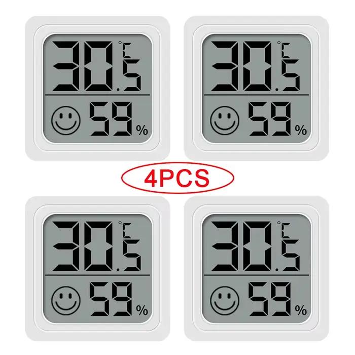 4 pièces thermomètre numérique hygromètre intérieur Mini température LCD moniteur électronique