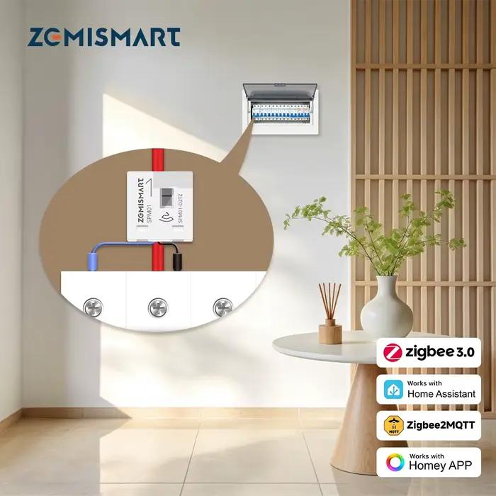 Zemismart Zigbee 3.0 Moniteur d'énergie monophasé 63A