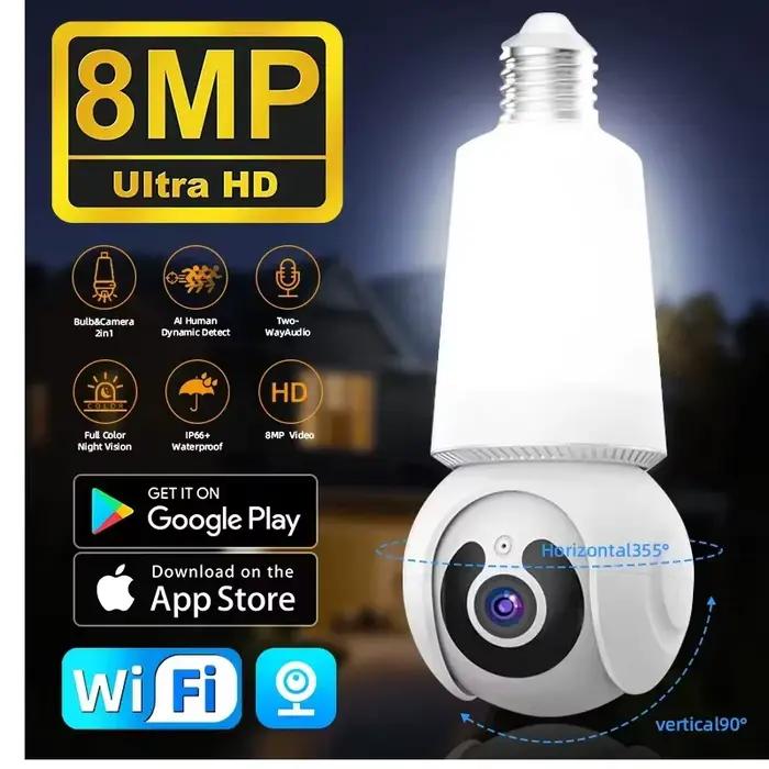 Caméra 2-en-1 avec ampoule LED intégrée
