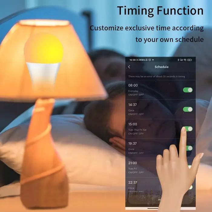Tuya Smart LED Ampoule E27 APP Contrôle Dimmable Lumière Bluetooth RGB Lampe 220V Chambre Décoration Partie Éclairage