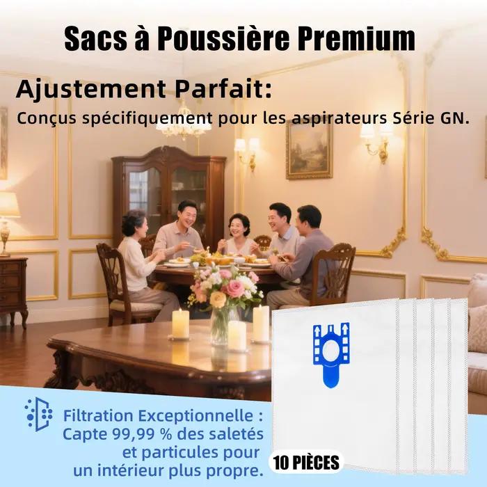 6 + 4 haute qualité pour Miele FJM sac à poussière