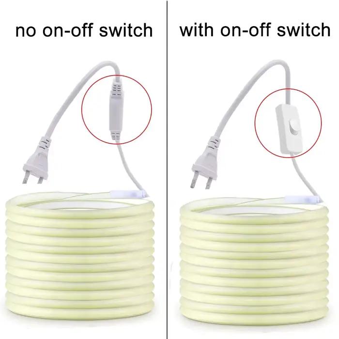 Bande LED COB étanche 220V avec interrupteur marche/arrêt