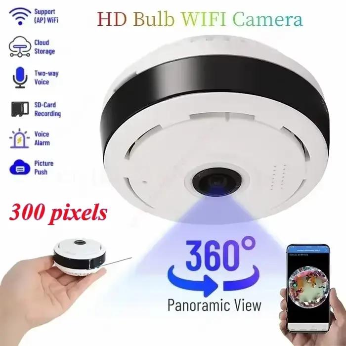 Petite caméra de surveillance Wifi 360 ° Visiophone IP vocal bidirectionnel à vue panoramique