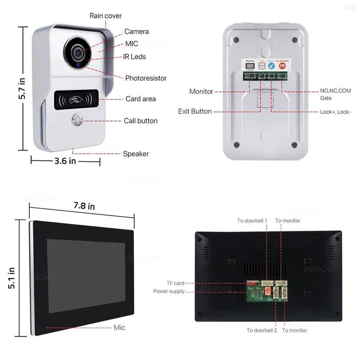 Système de sonnette vidéo Wifi sans fil