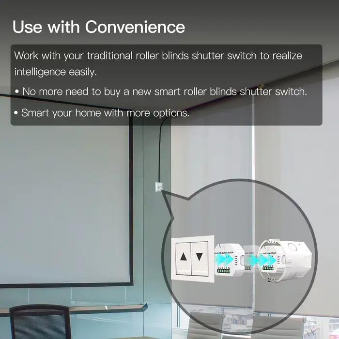MOES Tuya WiFi RF Module de contrôle des rideaux roulants interrupteur de volet avec télécommande pour moteur électrique écran solaire Google Home Alexa