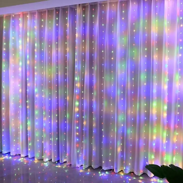 Rideau lumineux LED avec télécommande USB