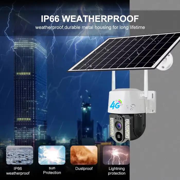 Caméra solaire 4G Sim extérieure sans fil IP Camara batterie à faible puissance détection de mouvement PIR étanche CCTV Protection de sécurité à domicile