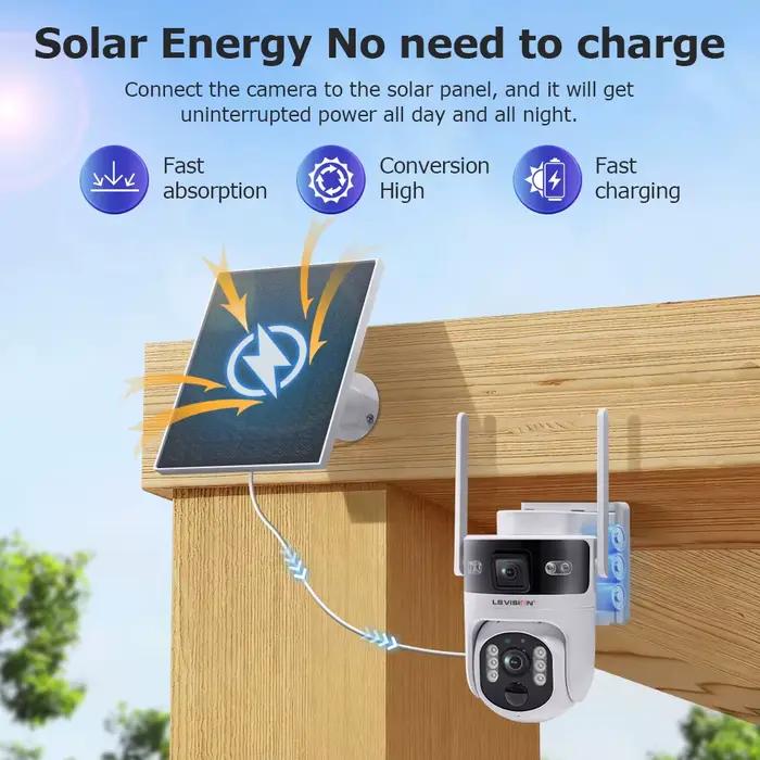 Caméra de surveillance extérieure LS VISION AOV+PIR WIFI/4G SIM avec suivi AI
