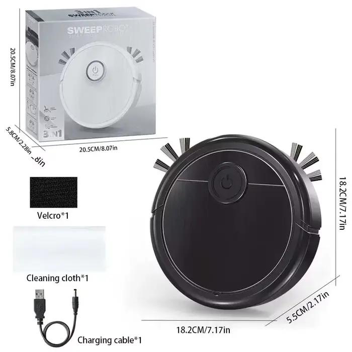 Robot Aspirateur Intelligent 3-en-1 6000Pa Forte Aspiration Balayage Lavage Recharge USB Navigation Laser Poils d'Animaux Sols Durs Nouveauté 2026