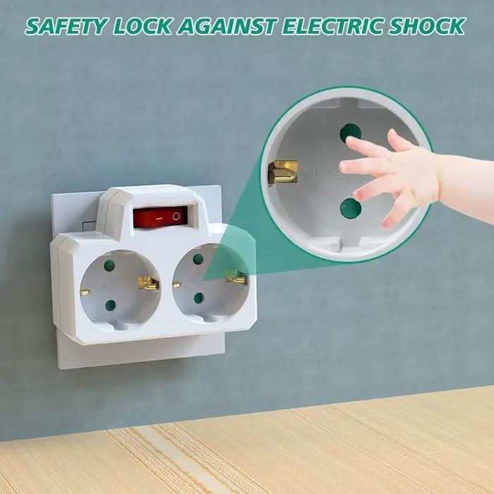 Adaptateur de prise Double avec interrupteur marche/arrêt