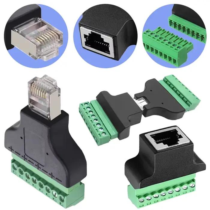 Adaptateur réseau RJ45 prise mâle femelle à 8 broches borne à vis connecteur