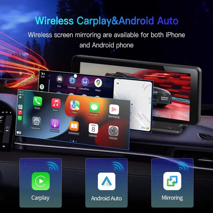Imagebon 6.86" HT686 Pro 4K ADAS Dashcam sans fil CarPlay & Android Auto 5s Power On Car DVR Bluetooth FM GPS Navigation