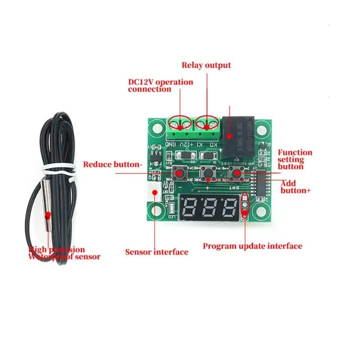 W1209 DC 5 V 12 V Thermostat de température numérique régulateur