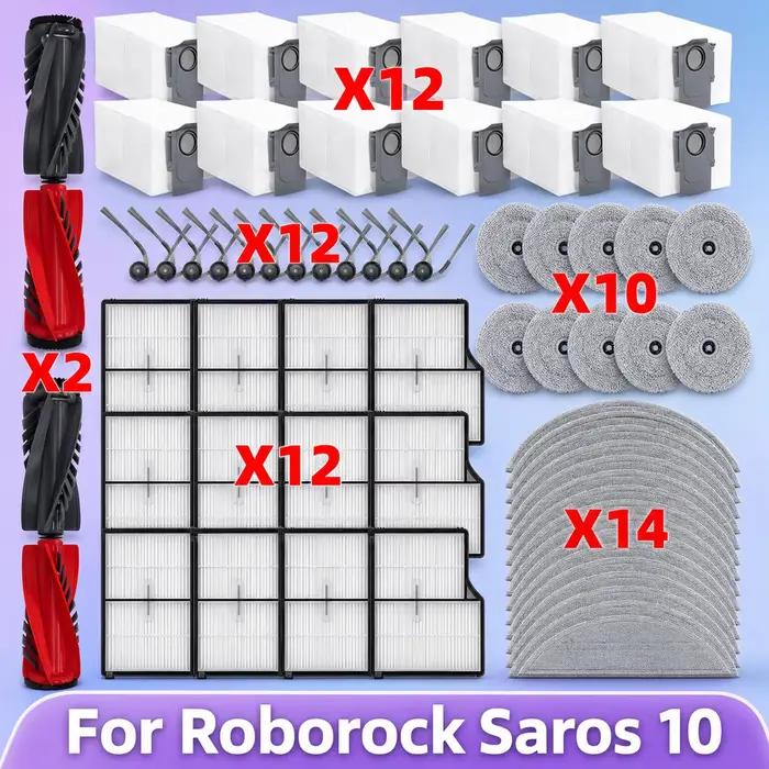 Pièces d'aspirateur en ABS pour Roborock Saros 10 et S9 MaxV Ultra en couleur beige blanc bleu ciel et plus pour une maison propre et moderne