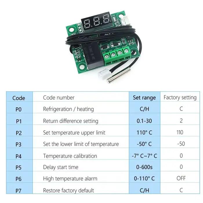 W1209 DC 5 V 12 V Thermostat de température numérique régulateur