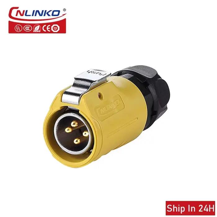 Connecteur d'alimentation Cnlinko M20 2 3 4 broches IP67 étanche 20A Prise électrique pour équipement industriel