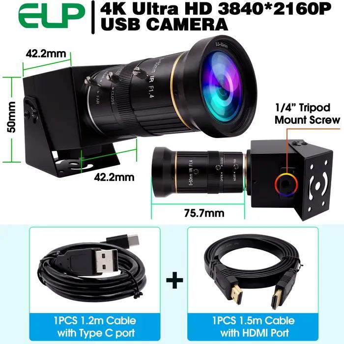 ELP 4K USB Zoom caméra 30fps H.265 H.264 HDMI