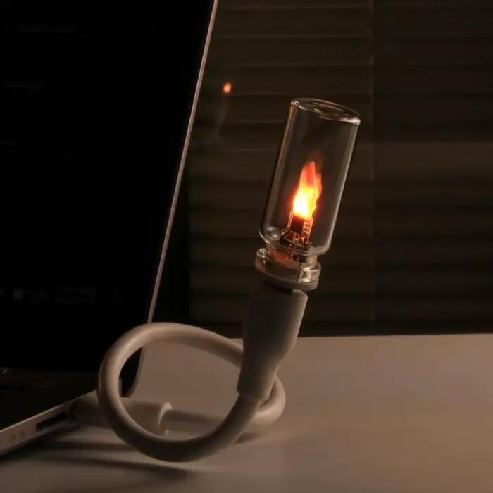 Ampoule LED Effet Flamme Scintillante USB Vintage – Lampe Décorative Ambiance Maison – Lumière Blanche Chaude Réaliste