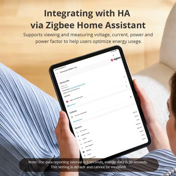 Zemismart Zigbee 3.0 Moniteur d'énergie monophasé 63A