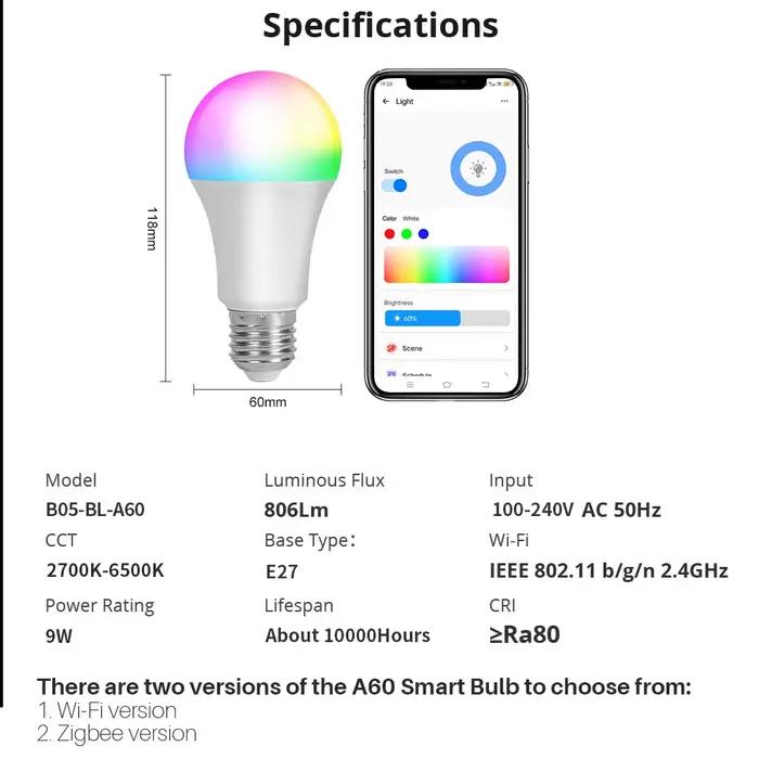 EWelink ampoule intelligente E27 WiFi lampe à bricoler soi-même à intensité variable lumière LED 100-240V APP contrôle prise en charge Alexa Google Home Alice Smartthings