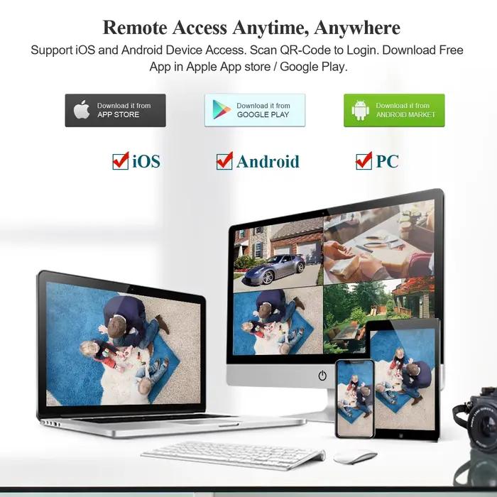 Techage-Kit de Caméra de Sécurité 4K 8MP