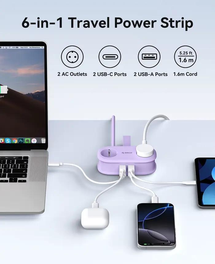 ORICO – multiprise de voyage Portable 65W GaN