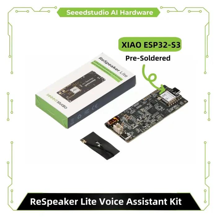 Kit d'assistant vocal ReSpeaker Lite ESPHome Home Assistant avec 2 micros pré-soudés XIAO ESP32S3