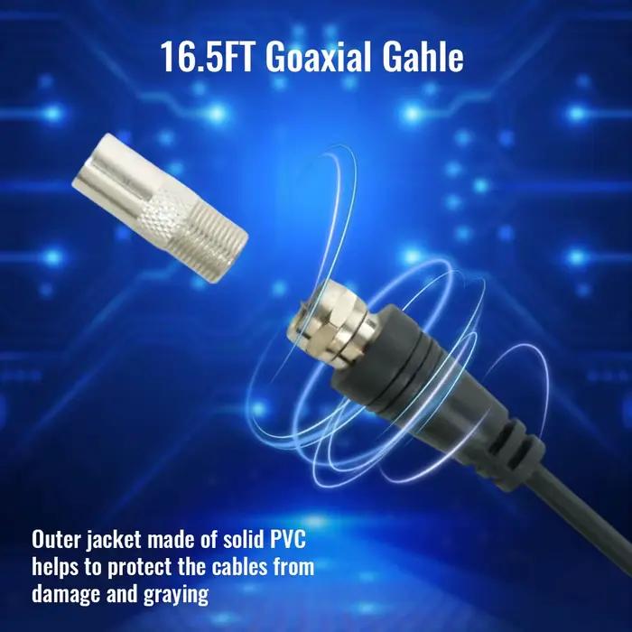 Antenne TV Intérieure TTAKA7 pour Téléviseurs Intelligents Haute Portée Numérique HD avec Amplificateur de Signal pour Canaux Locaux 4K 1080P Usage Intérieur et Extérieur Occasions Spéciales
