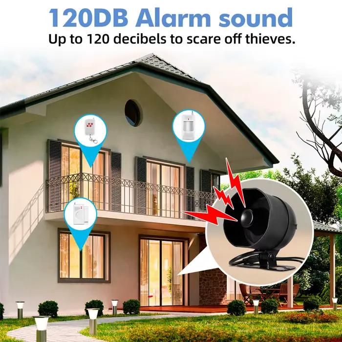 KERUI 120db système d'alarme sonore forte sirène Tuya WIFI intelligent Kit d'alarme de sécurité sans fil maison anti-cambriolage capteur de porte de mouvement Alexa