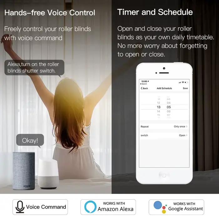MOES Tuya WiFi RF Module de contrôle des rideaux roulants interrupteur de volet avec télécommande pour moteur électrique écran solaire Google Home Alexa