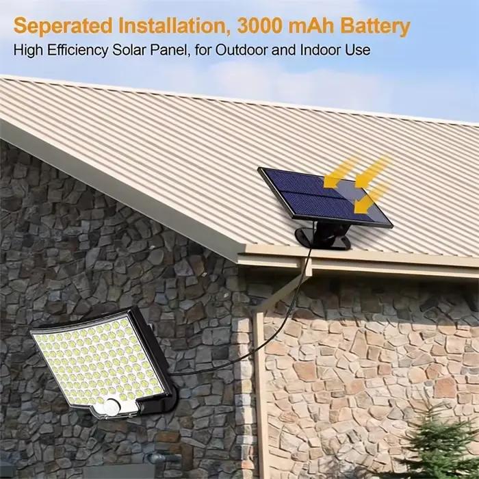106LED lumières extérieures solaires capteur de mouvement à distance mur projecteur sécurité étanche Patio jardin Garage clôture voie éclairage