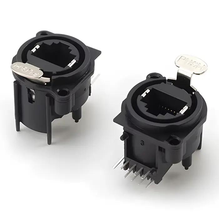 Connecteur XLR mâle/femelle RJ45 à 3 broches en plastique noir