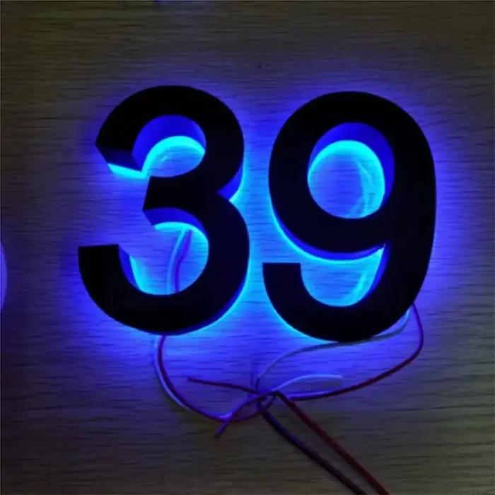 Numéro de maison LED 6/8/10/12 pouces pour l'extérieur