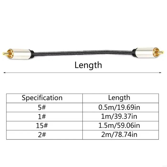 Câble coaxial numérique avec connecteurs plaqués or 24K