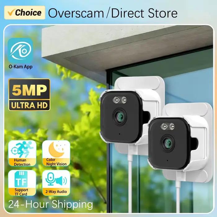 O-Kam Pro 5MP double bande Mini caméra IP fenêtre sans fil Installation facile réseau sécurisé lumière noire vision nocturne détection de mouvement
