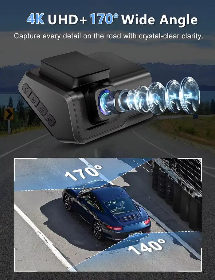 Kocam 4K UHD Dash Cam WiFi voiture DVR avant et arrière double objectif Auto caméra
